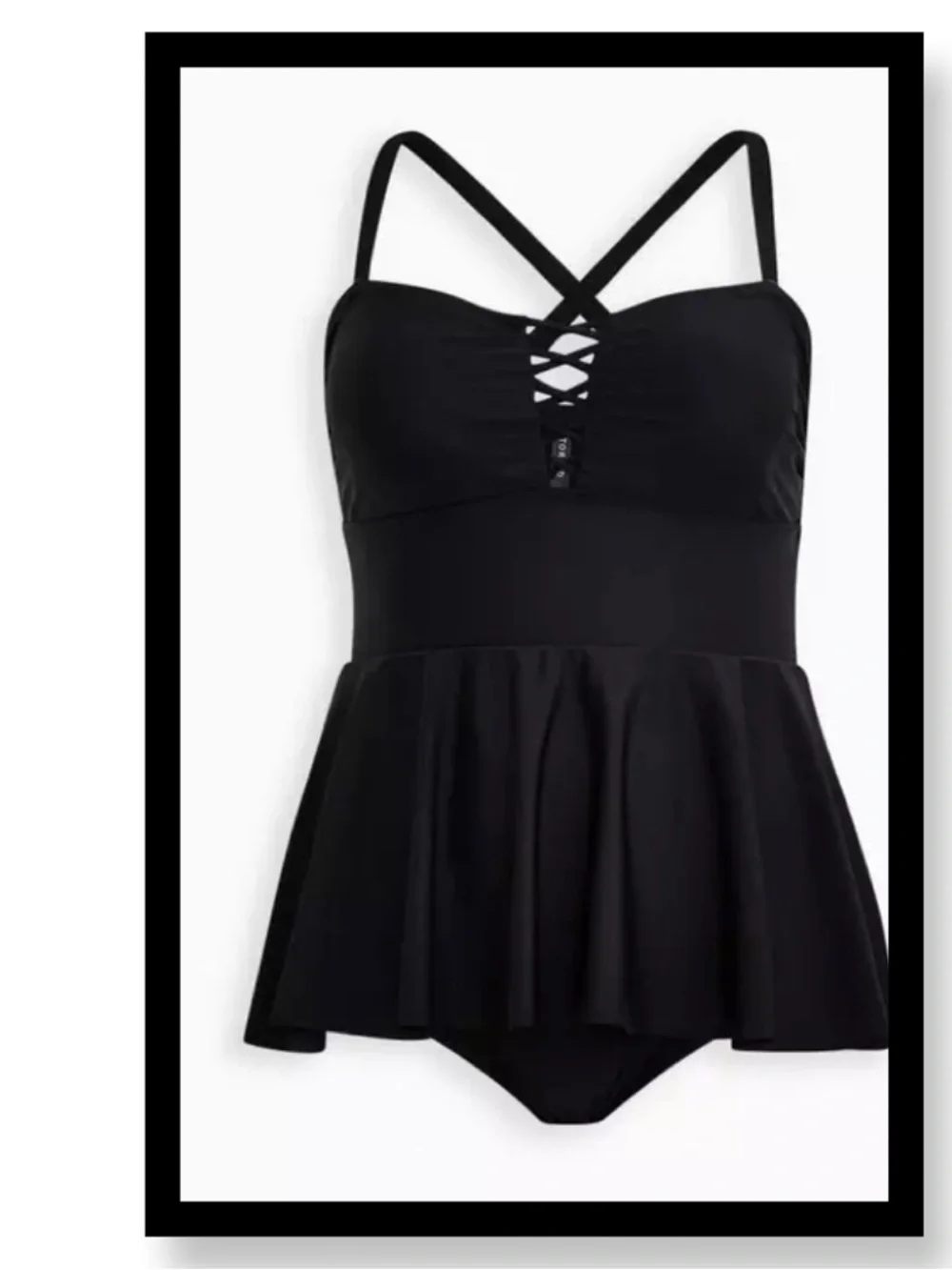 NWOT Women’s Plus Size Torrid Wireless Peplum One Piece Swimsuit